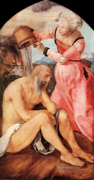 アルブレヒト・デューラー Painting - ヨブとその妻 北方ルネサンス アルブレヒト・デューラー